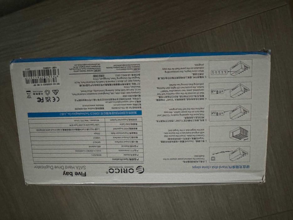ORICO 6558US3-C Five Bay SATA Hard Drive Duplicator (Caixa selada)64730147146114121