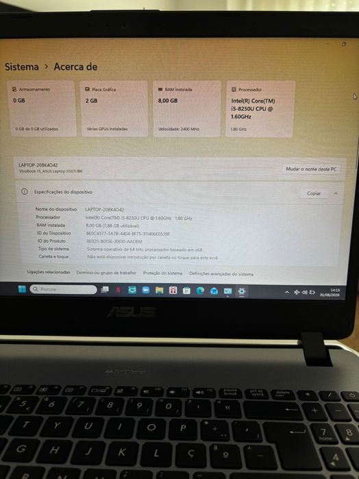 Asus F507MA/N4000/4GB Ram/1TB Disco/15"/W10/B