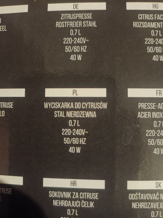 Wyciskarka do cytrusów NOWA