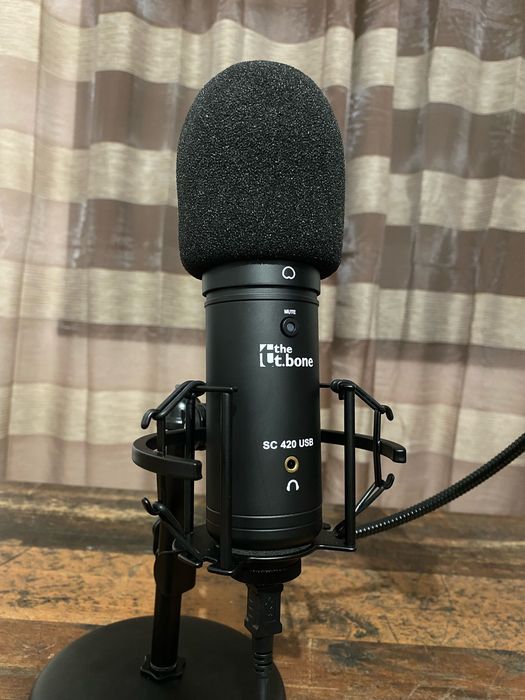 Microfone t.bone SC 420 USB Desktop-Set (bem cuidado e com pouco uso)