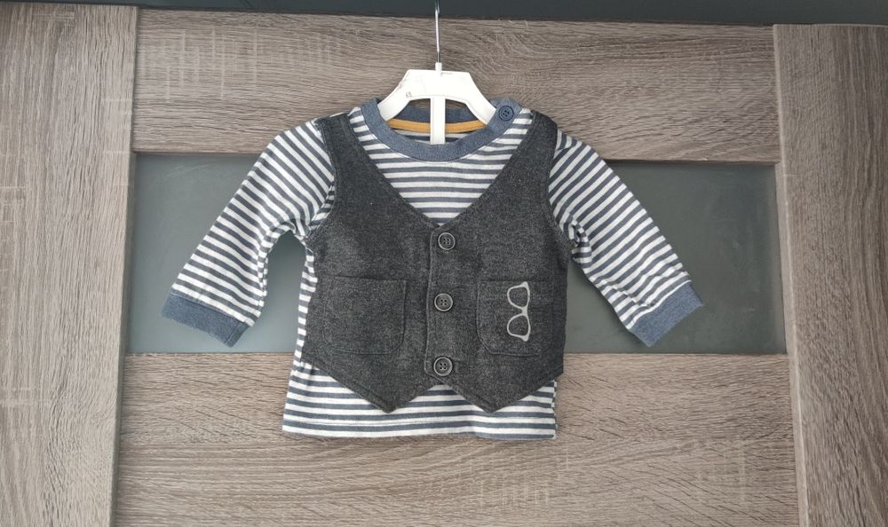 Bluzka z kamizelką dla chłopca r. 62/68