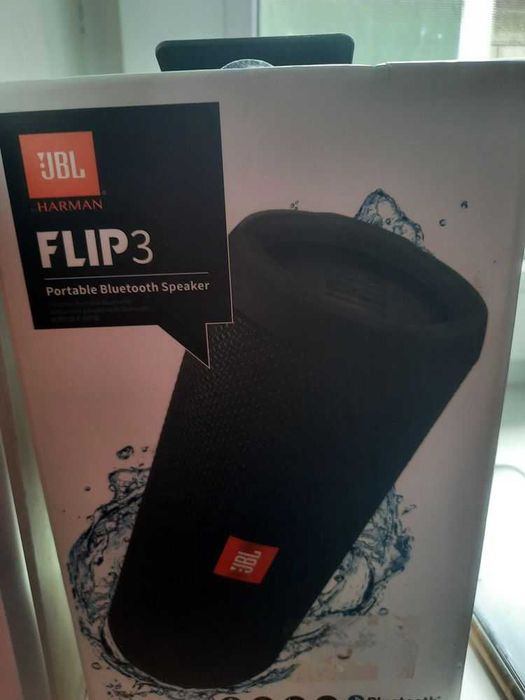 Портативная колонка JBL Flip 3 Black оригинал новый аккум