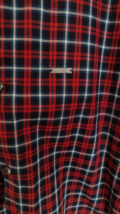 DSquared2 camisa padrão xadrez homem e 100% algodão