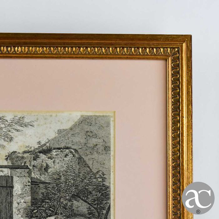Gravura de J. Marchand “Ferme à Ville-juif” com moldura, séc. XIX