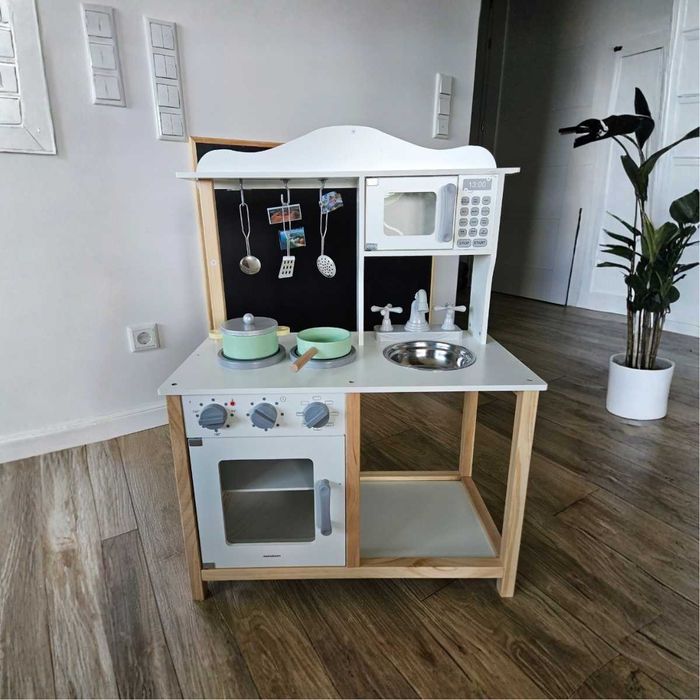 Kuchnia Drewniana dla Dzieci z Akcesoriami do Domu Ogrodu Zabawka Edukacyjna