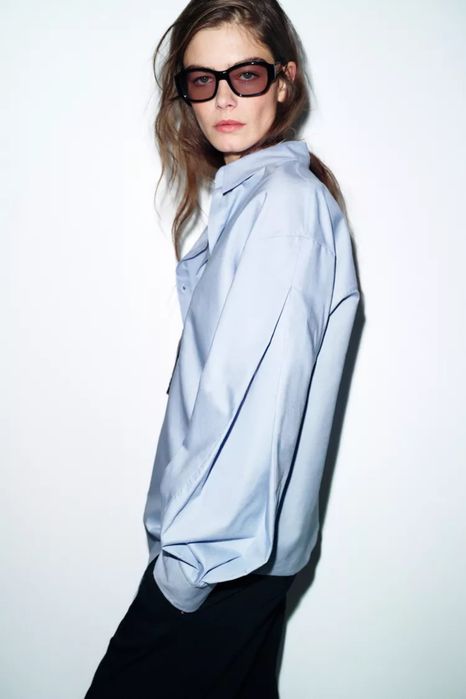Сорочка поплінова Zara, нова колекція S,M