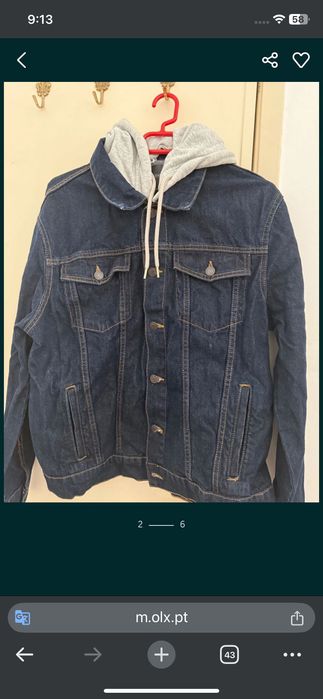 Jeans jacket with detachable hoodie