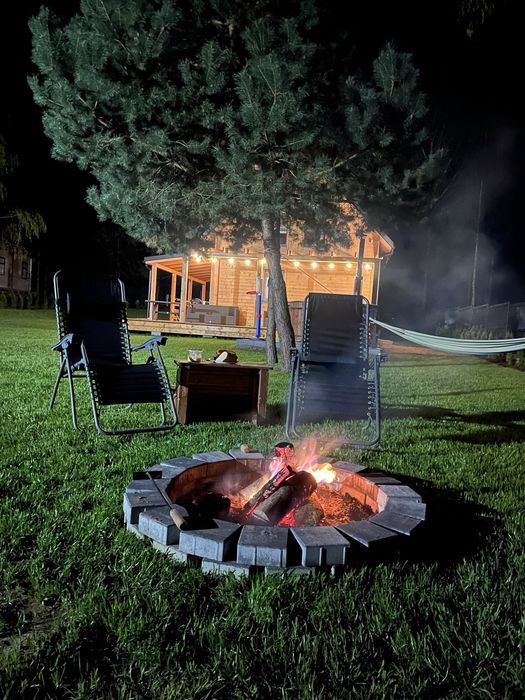 Domek na Mazurach, Kownatki, balia, kominek