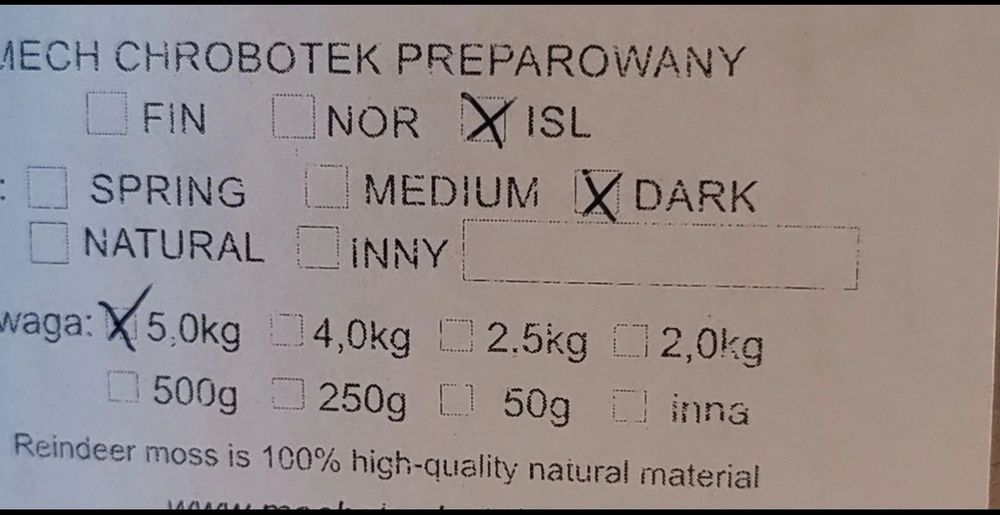 Mech chrobotek Islandzki 5kg netto