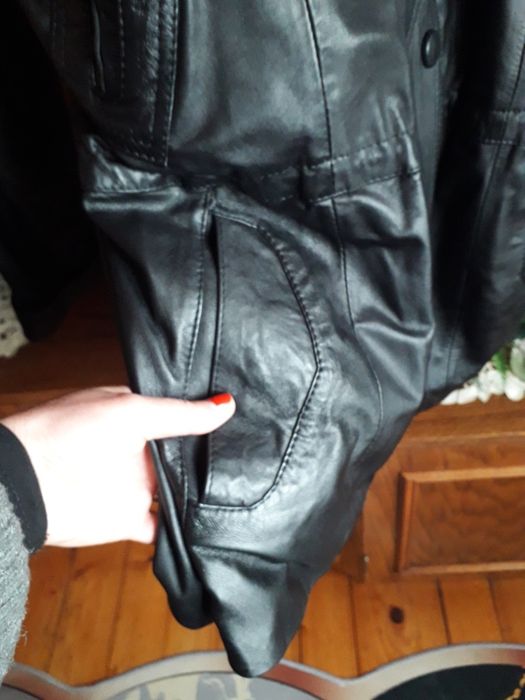 Skórzana kurtka damska przedłużana rozmiar L