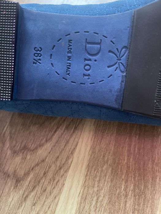 Синие текстильные лоферы Christian Dior
