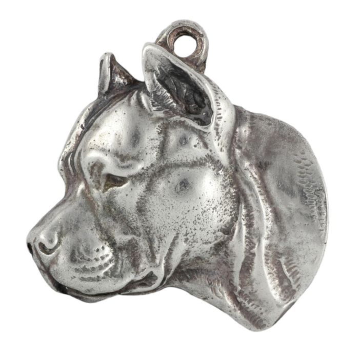 Amerykański Staffordshire terrier brelok do kluczy posrebrzany Art-Dog