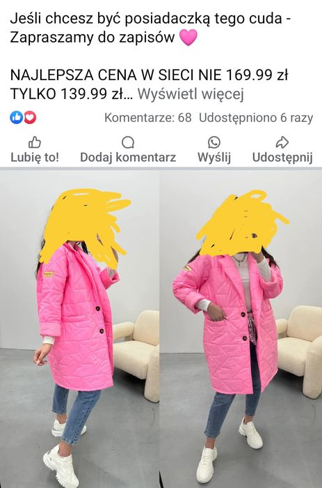 Pikowany płaszczyk cukierek 42 44 46