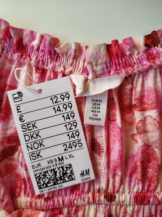 Лёгкое, летнее платье миди в абстрактный принт h&m