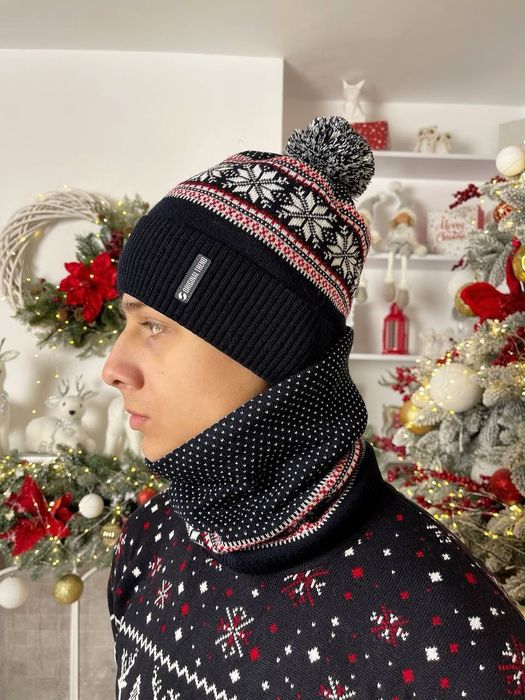 Новорічний Комплект шапка + баф