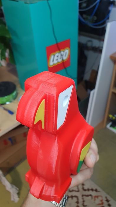 Duża papuga w stylu lego