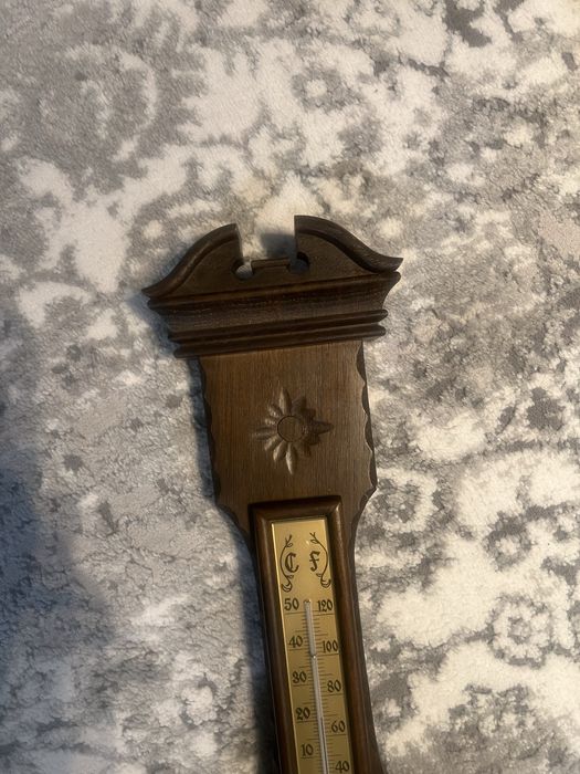 Drewniany barometr ścienny – termometr + higrometr