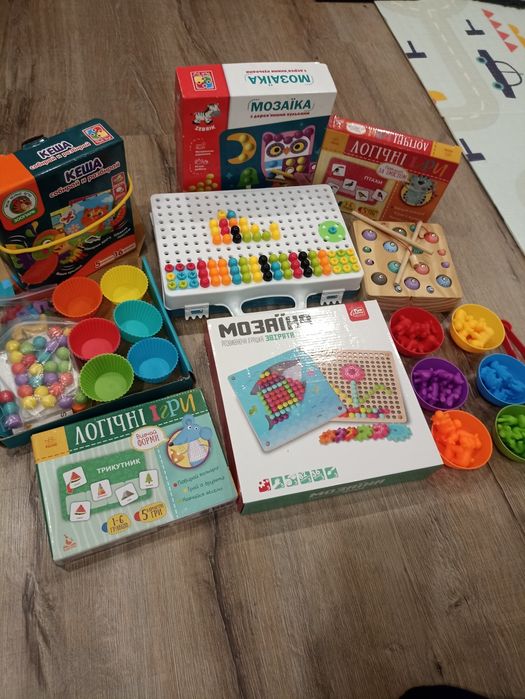 Мозайка дерево,сортер,рибалка, ігри
