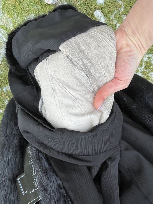 Норковая шуба манто черная