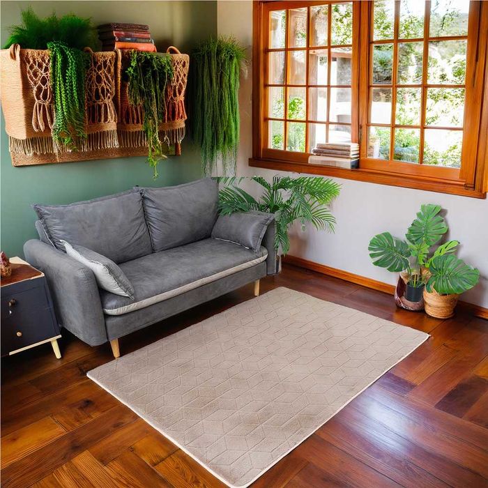 NOWY Dywan Villago Rabbit 3D Pluszowy 200x300 Beżowy