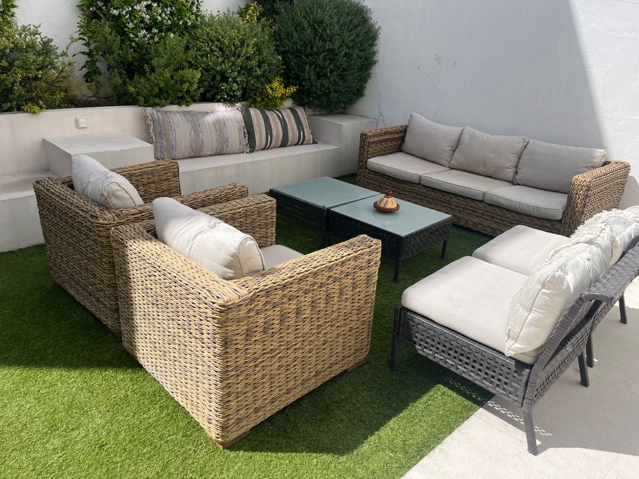 Sofás Exterior/Jardim El Corte Inglés – 3 Lugares + 2 Individuais + oferta 2 sofás Ikea