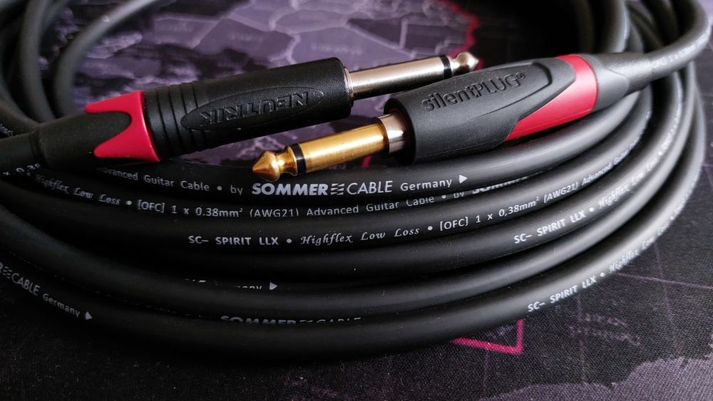 Kabel gitarowy 6m Sommer 52pF/1m plus Jack Neutrik SILENT i Standard