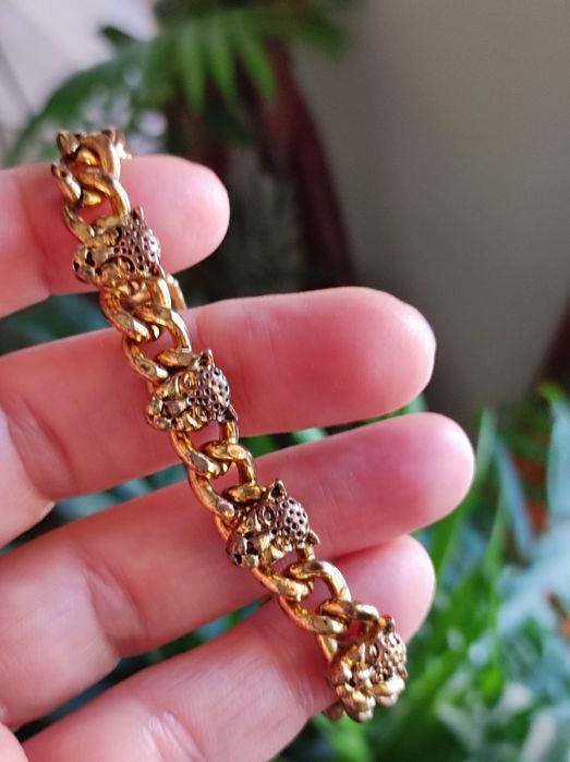 Pulseira vintage leopardos