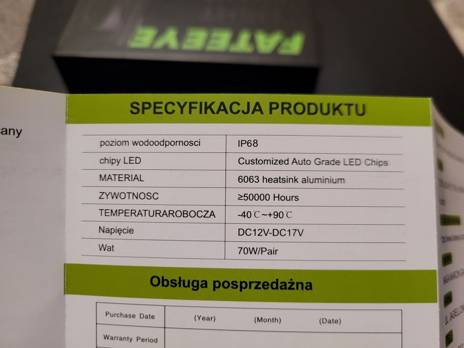 Żarówki LED HB4 6500K FATEEYE