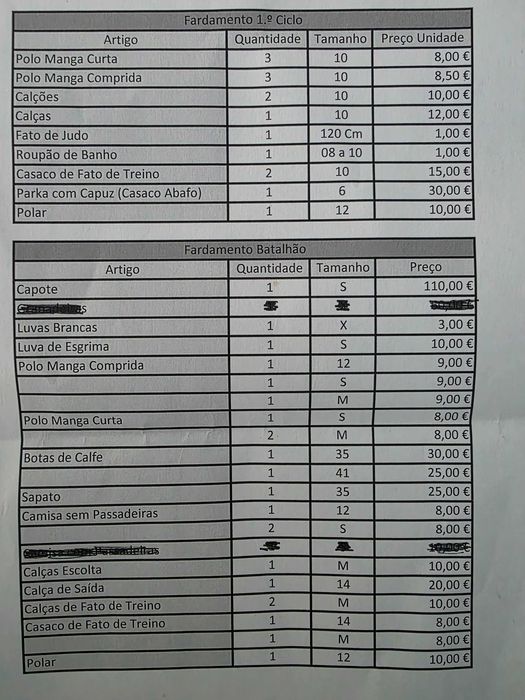 Farda colégio militar 1°ciclo e batalhão