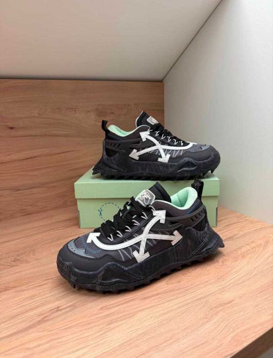 Кросівки OFF White 1000 odsy Green чорні з зеленим кросівки офвайт одс