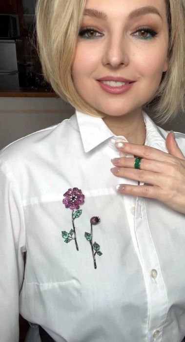 Серьги "Пурпурові Маки" кристали Swarovski