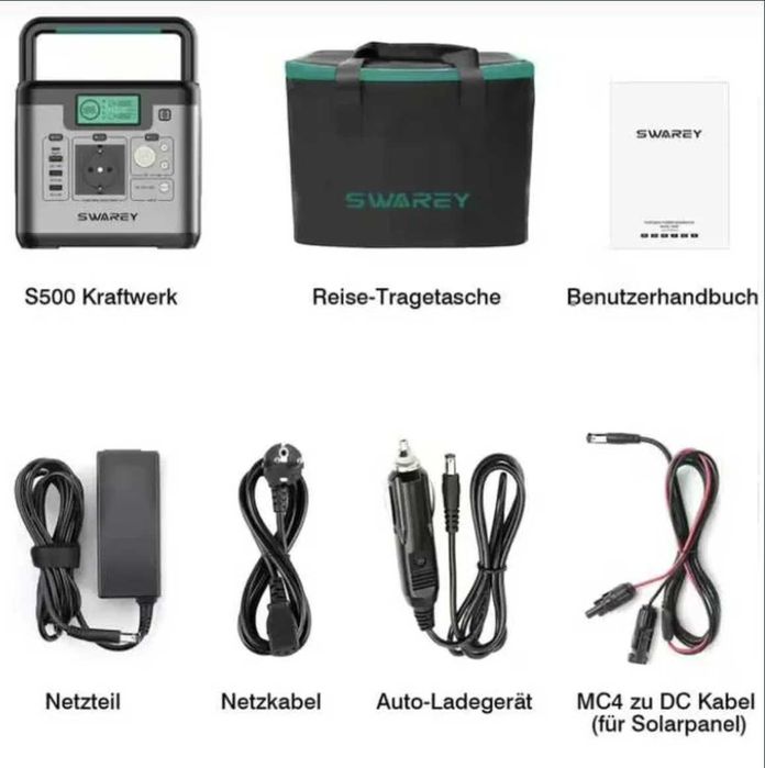 Портативна зарядна станція Swarey S500 Pro 518 Вт резервне живлення