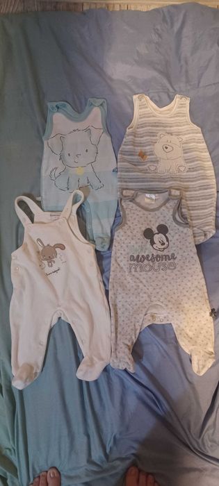 Welurowe śpiochy niemowlęce rozm. 62 zestaw