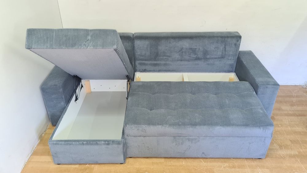 Nowy Narożnik automat sprężyny sztruks welur rogówka kanapa sofa