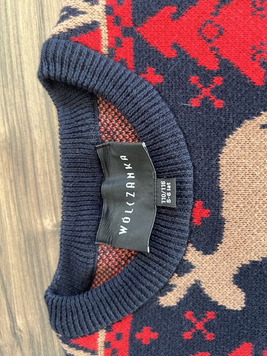 Wólczanka#sweter świąteczny#ojciec L+syn110/116#bawełna