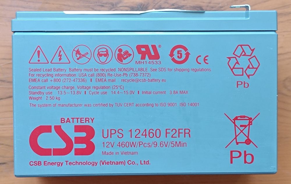 Батарея до ДБЖ СSB 12В 9Аг (UPS12460F2FR)