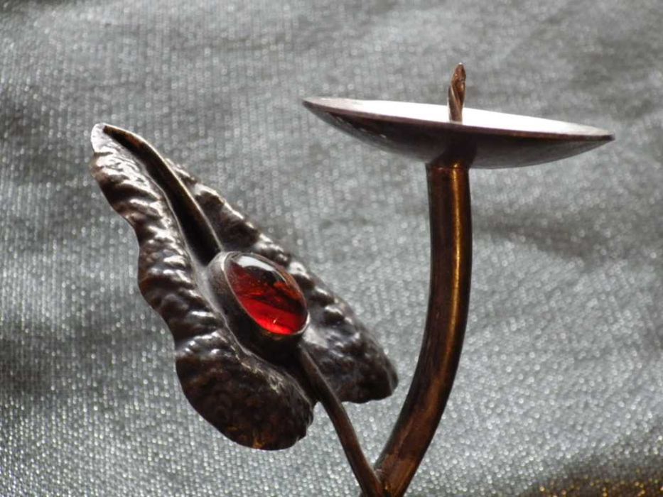 ORNO Świecznik Srebro 925 Bursztyn