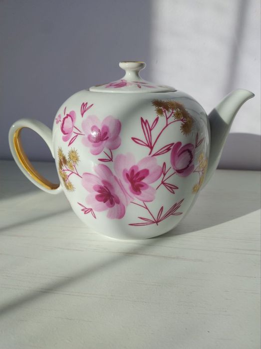 Колекційний чайник ЛФЗ із сервізу Сакура 1 сорт, ручний розпис: 5