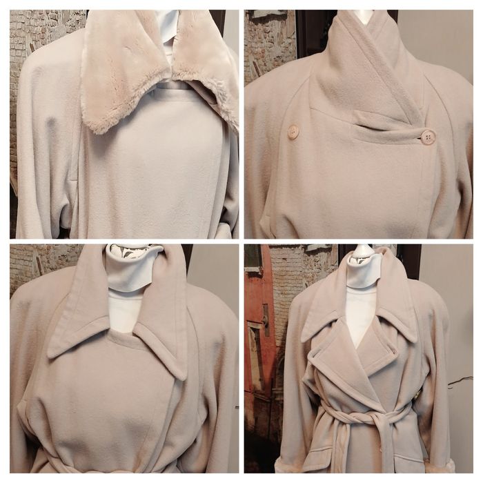 Пальто вовна кашемір зимове довге тепле з хутром вовняне