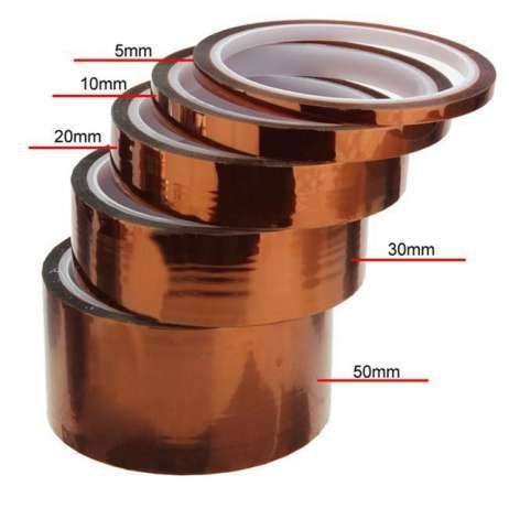 Термоскотч каптон Kapton 5 - 300 мм — термостойкий скотч 60 мкм