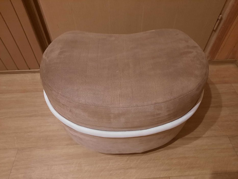 Duża Pufa 60 siedzisko fotel siedzisko taboret  beżowa stylowa solidna