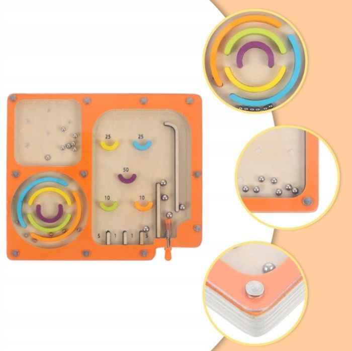 Labirynt drewniany gra dla dzieci Montessori Pinball