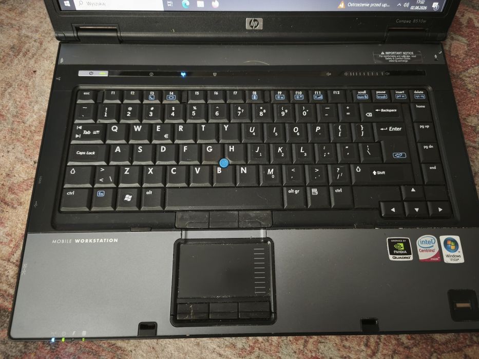 Tytuł: HP Compaq 8510w | SSD 240GB | 4GB RAM | Quadro FX | Bateria ~1h | Diagnostyka / Garaż