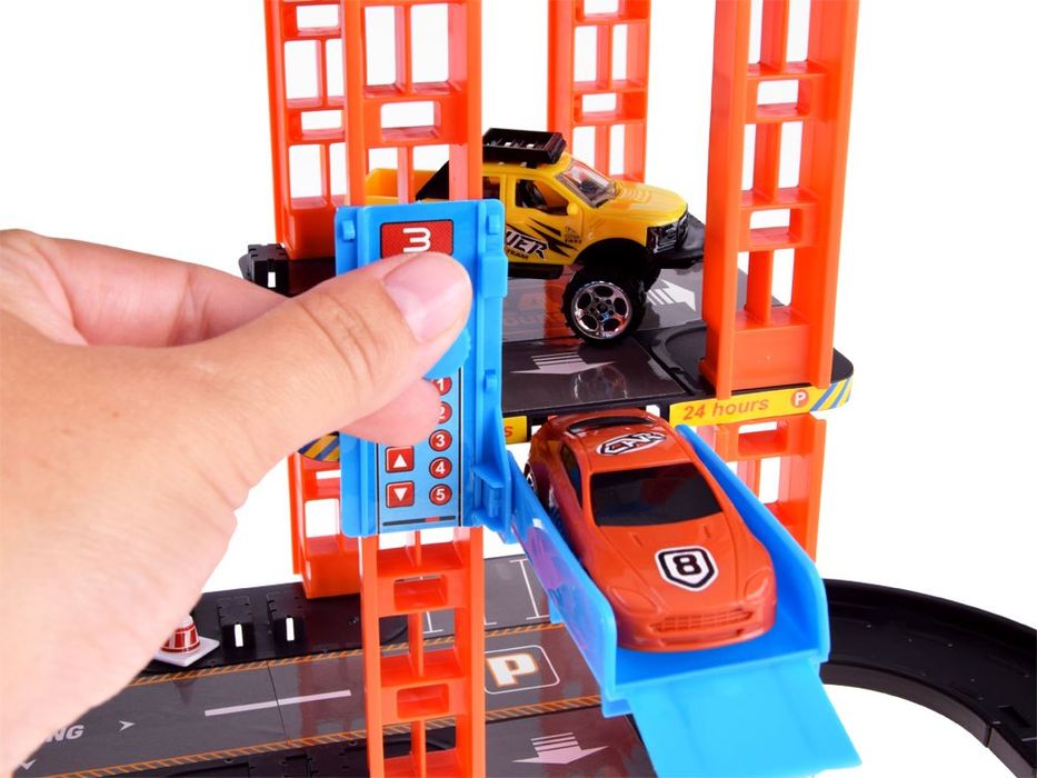 Piętrowy Parking + winda trasy dla autek ZA4753 graż resoraki