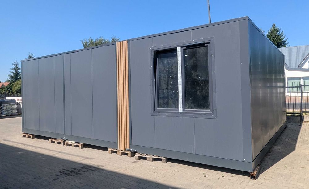 Pawilon kontenerowy , biuro , usługowy, mieszkalny 48 m² | 3 moduły | PIR 120 mm | Gotowy do użytkowania