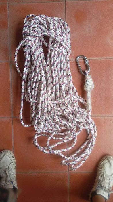 Corda Nova semi estatica Miller 50mt 11mm oferta 1 mosquetao novo