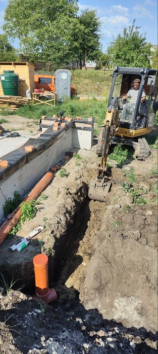 Зовнішня каналізація, септик, послуги мініекскаватора