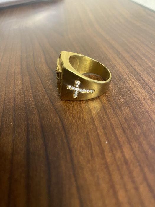 Чоловіча печатка 21.5 розмір / Масивний перстень "Розп'яття"