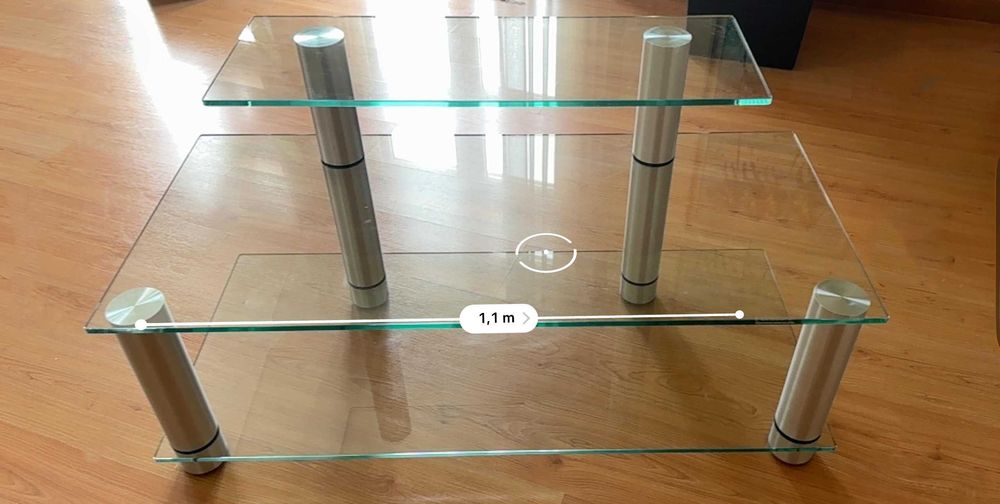 Móvel de televisão em Vidro temperado