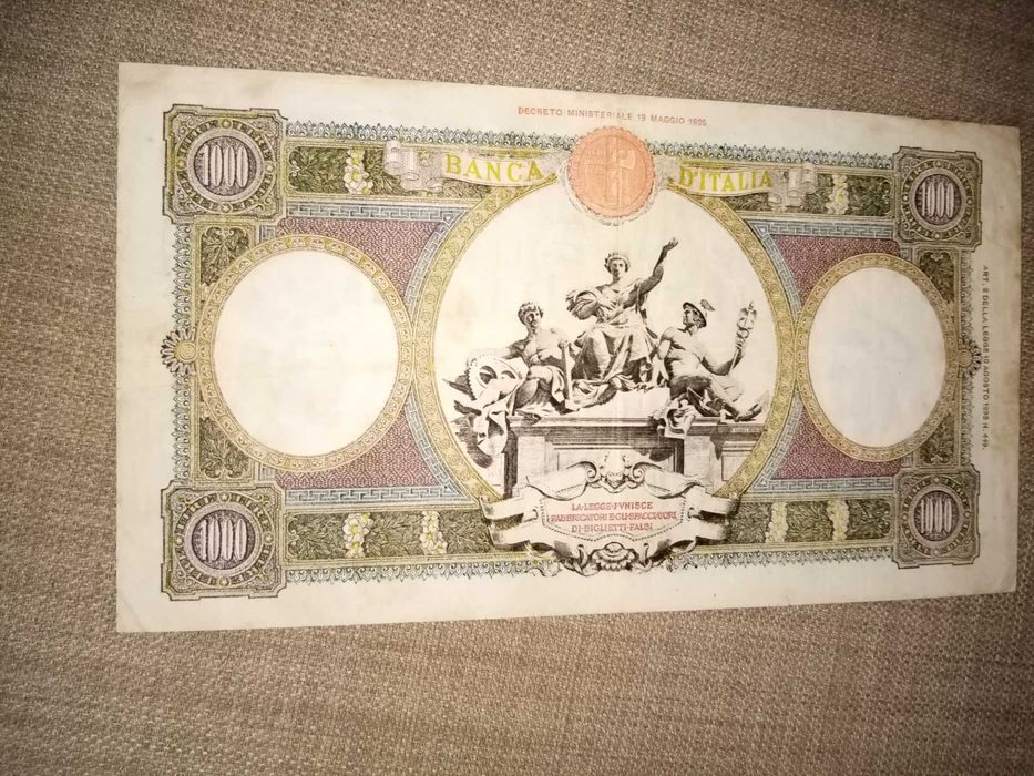 1000 LIRE BANCA DITALIA Raríssima em PAPEL BIBLICO bom estado c/ fotos